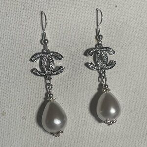 Elegant Silver and Pearl Drop Earrings